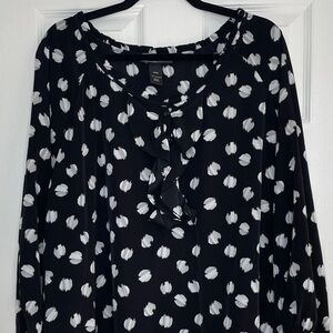Lane Bryant  and White Patterned Blouse